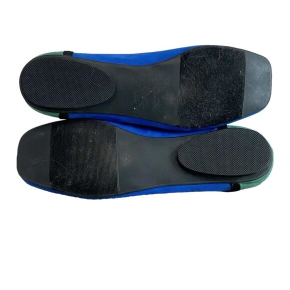 ULLA POPKEN GREEN BLUE BLACK SUEDE COLORBLOCK FLATS - 10WW - Picture 5 of 7